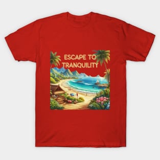 Escape to Tranquility  Tropical Beach Saltwater Therapy T-Shirt